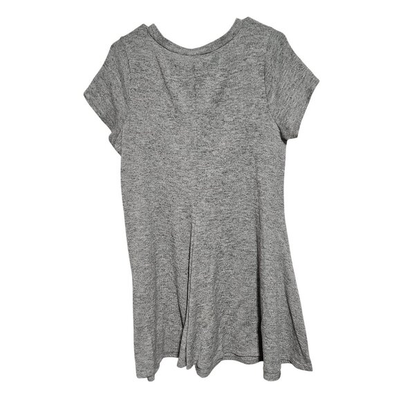 Torrid Heather Gray Trapeze Dress Womens Size 1X Hacci Knit Short Sleeve V-Neck - Picture 2 of 5
